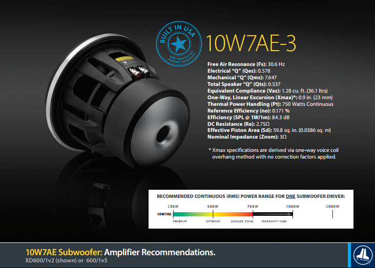 10W7AE-3低音功率说明