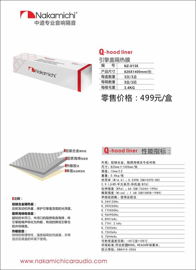 中道引擎盖隔热膜